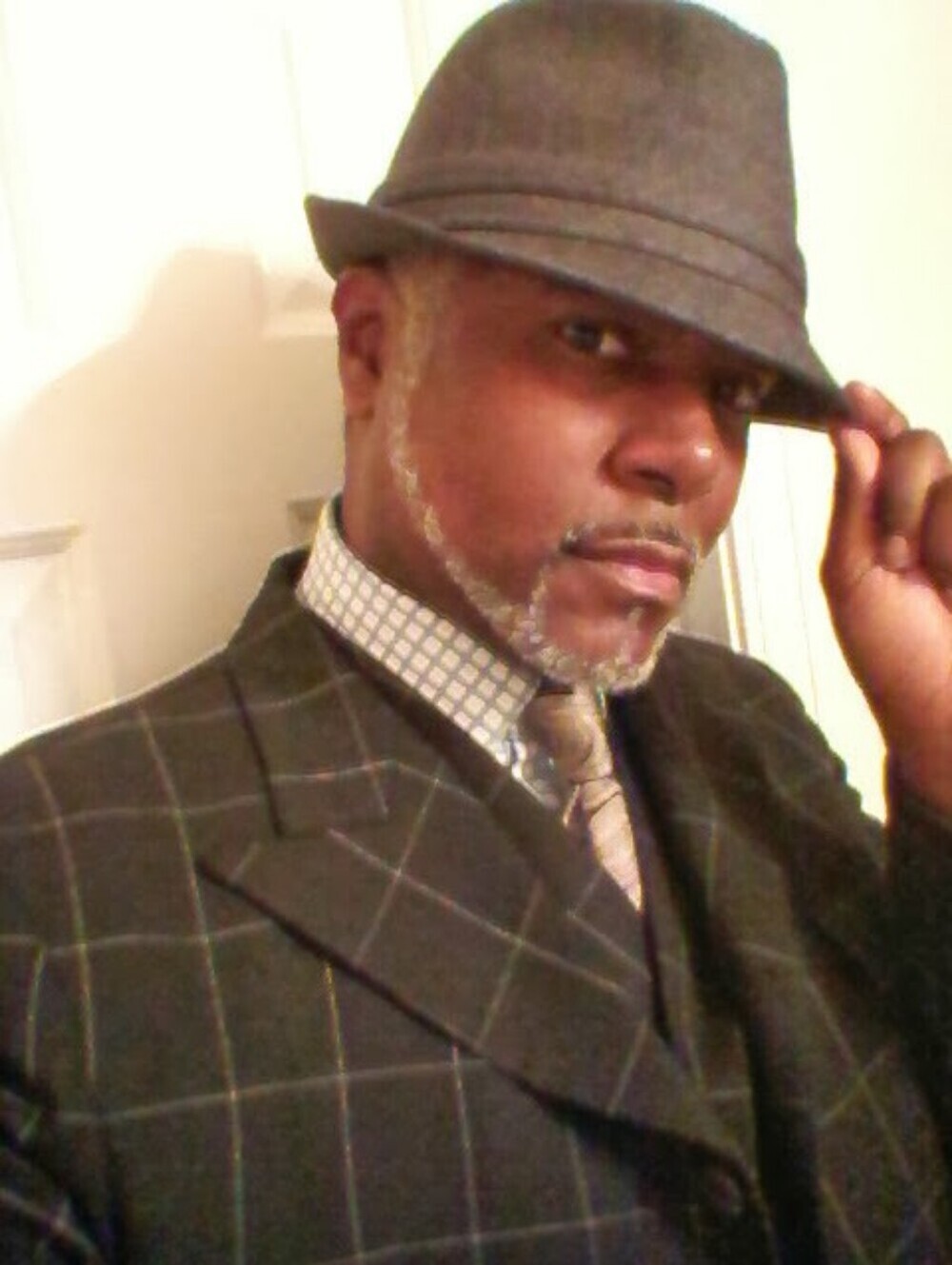 LEONARDO'S Custom Apparel 3-Piece Windowpane Suit, 44L, 38W / 32L